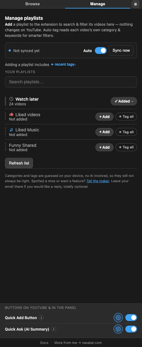 Playlist Wrangler — Getting started